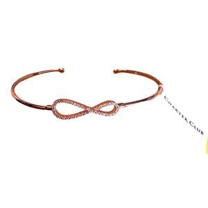 NEW Charter Club CUFF BRACELET Rose Gold 7” Adj. Infinity Pave Rhinestone Macy's